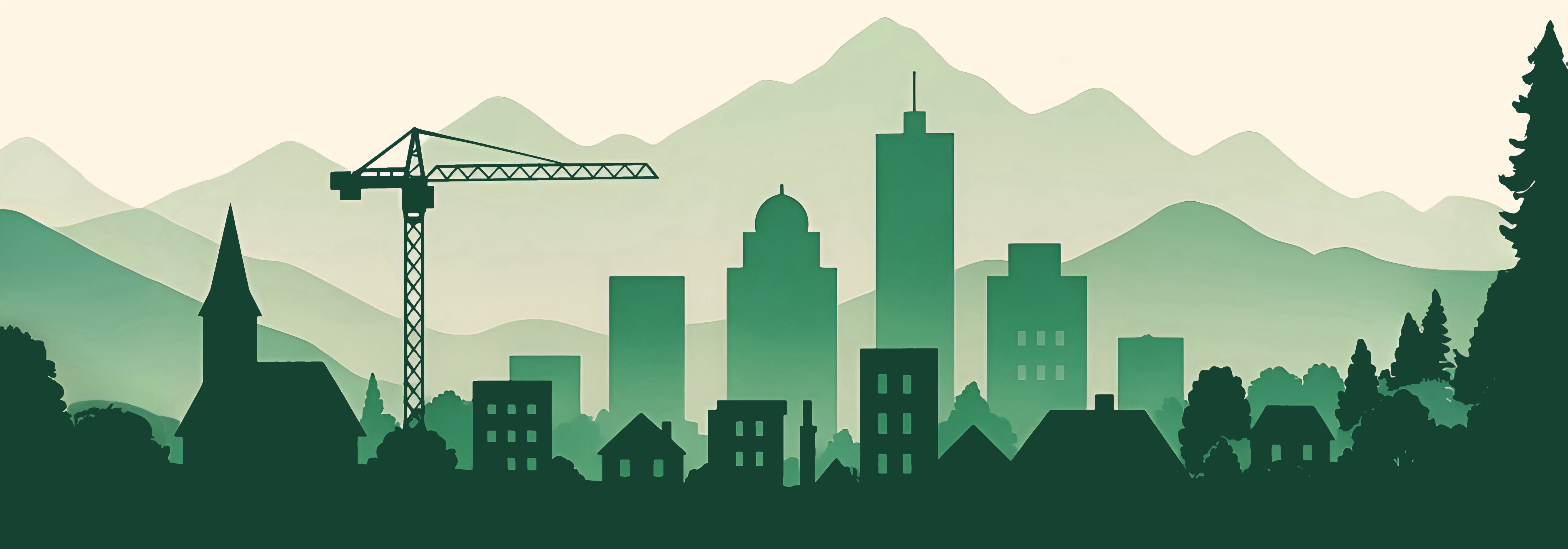 Baustellenaufnahme im Hintergrund